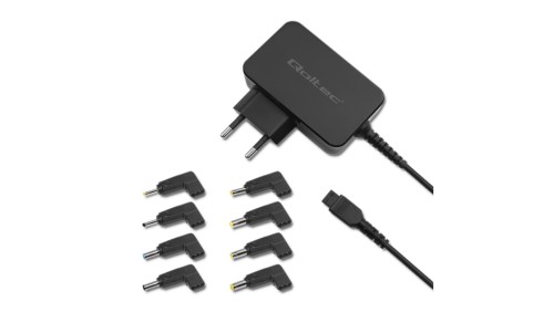 Qoltec Uniwersalny zasilacz do laptopa 45W Automatyczny MultiPlug 8 wtyczek