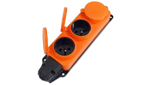 Listwa /rozgałęźnik/ do przedłużacza 3-gniazda z/u gumowe IP44 pomarańczowy AEI602233-L-O