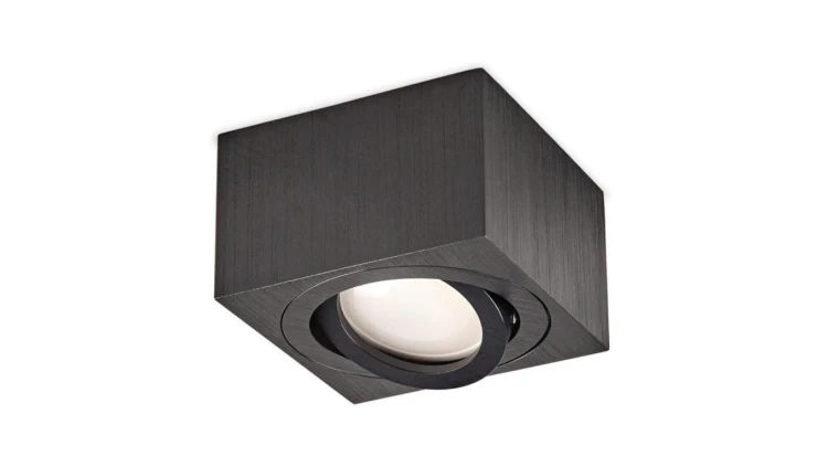 Oprawa Natynkowa HALOGENOWA SPOT 50mm Czarna Kwadratowa Ruchoma OH37S Kobi