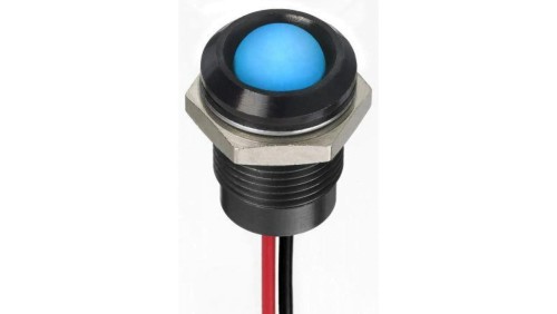 Lampka kontrolna do montażu panelowego 24V dc, niebieska 14mm LED Wyprowadzenia RS PRO
