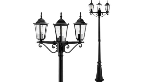 Latarnia Ogrodowa Zewnętrzna 3xE27 2m Czarna BELLIS LUMILED