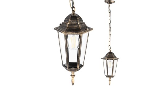 Lampa Ogrodowa Wisząca Zewnętrzna E27 LATARNIA Patyna BELLIS LUMILED