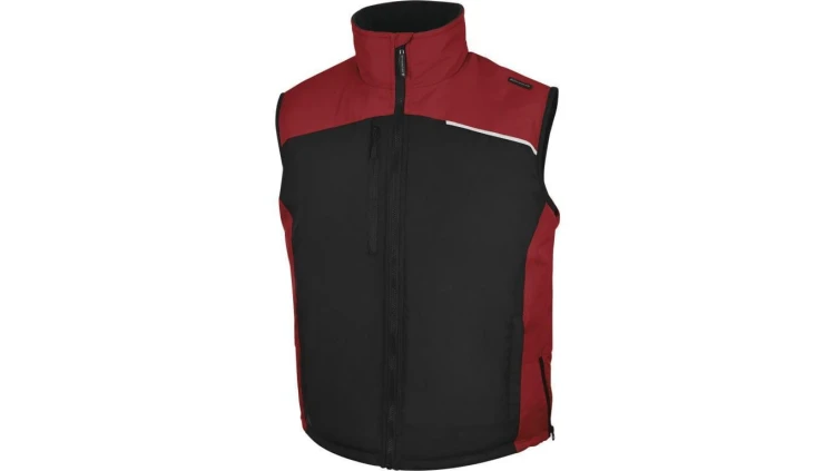 Kamizelka z poliestru pongee powlekanego PVC FIDJI3, kolor: czarno-czerwony, rozmiar: 3XL / FIDJ3NR3X