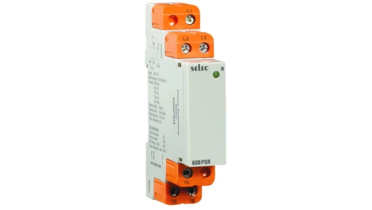 Przekaźnik kontroli faz 154-500VAC, 1SPDT, 17.5mm DIN Rail 600PSR-CU