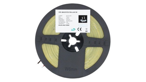 Taśma 480x LED COB 2835 7W/mb biała zimna IP20 24V op=5m