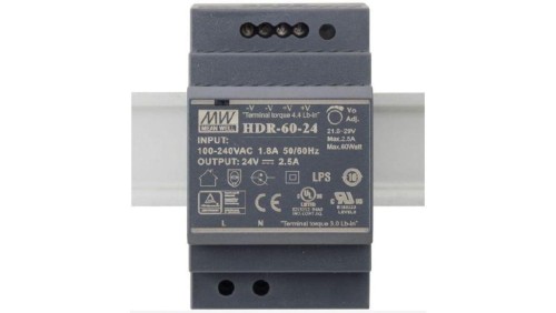 Zasilacz na szynę DIN 92W 24V HDR-100-24 3,83A do led Mean Well