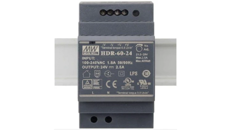 Zasilacz na szynę DIN 92W 24V HDR-100-24 3,83A do led Mean Well