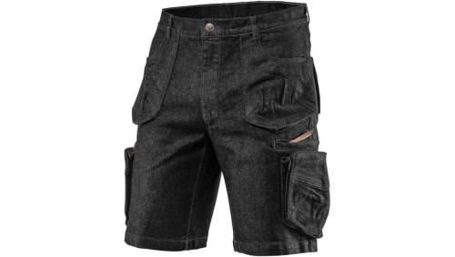 Krótkie spodenki robocze DENIM jeansowe czarne rozmiar L/52 NEO 81-273-L