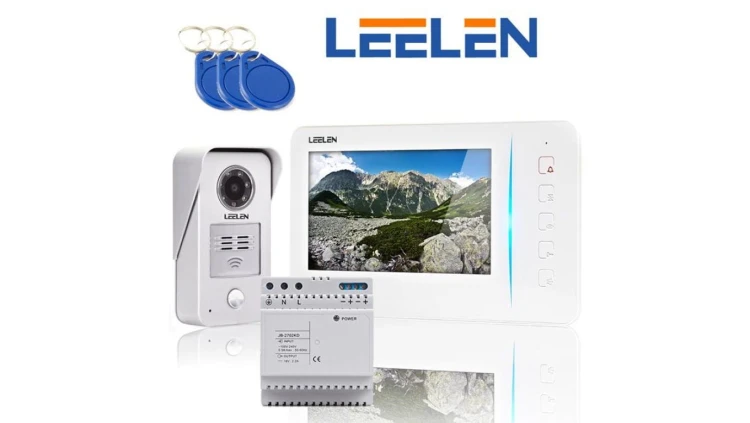 Zestaw wideodomofonowy z monitorem 7cali JB305_N60w / No15nc + zasilacz na szynę DIN + 3xbrelok (z czytnikiem)