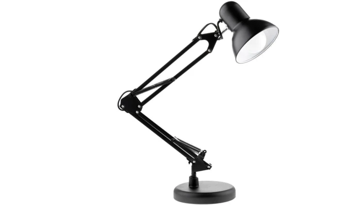 Lampka Biurkowa Kreślarska Stołowa E27 TOBI Czarna Lumiled + uchwyt na blat
