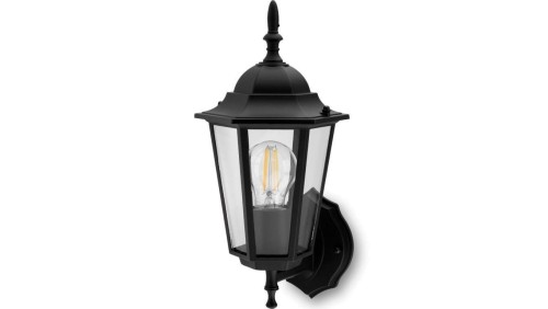 Kinkiet Ogrodowy Elewacyjny Zewnętrzny E27 LATARNIA do GÓRY Czarna BELLIS LUMILED