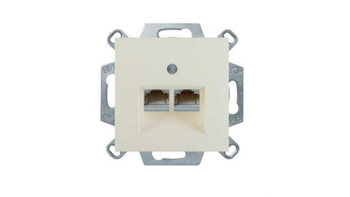 polo.fiorena Gniazdo komputerowe MOLEX podwójne ekranowane kat. 6 2 x RJ45 z polem opisowym krem 22028903