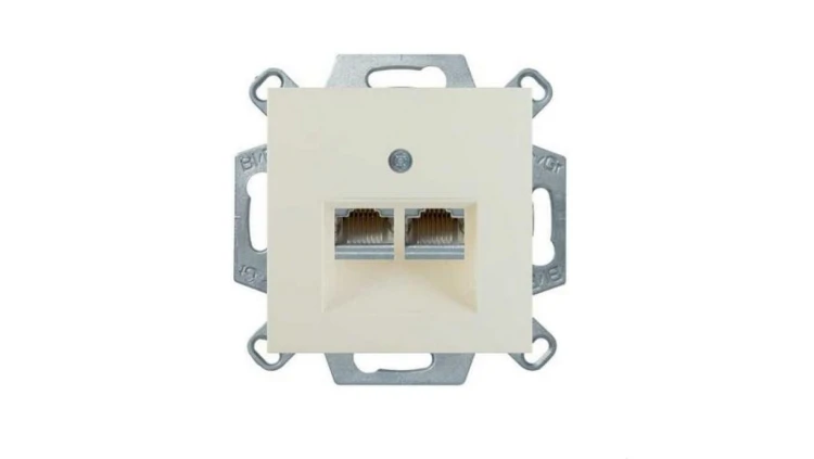 polo.fiorena Gniazdo komputerowe MOLEX podwójne ekranowane kat. 6 2 x RJ45 z polem opisowym krem 22028903