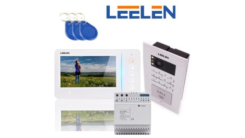 Zestaw wideodomofonowy z monitorem 7cali JB305_N60w / No18pc + zasilacz na szynę DIN + 3xbrelok (z czytnikiem)