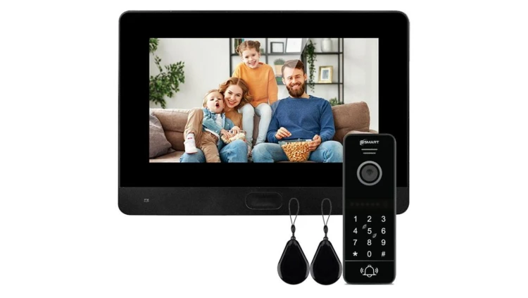 Zestaw wideodomofonowy z monitorem 7cali @Smart M7TB-WIFI_S1BH-NRC + breloki