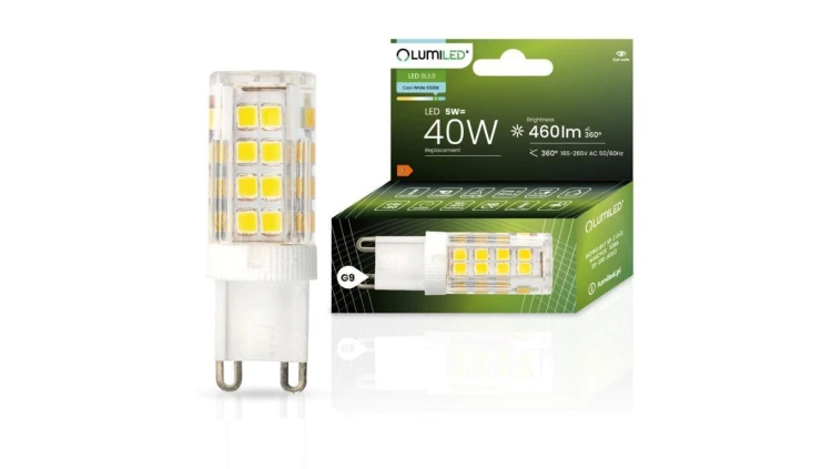 Żarówka LED G9 KAPSUŁKA 5W = 40W 460lm 6500K Zimna 360 LUMILED