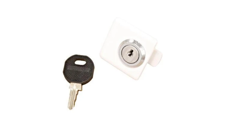 Zamek metalowy z kluczem do BK085..., półcylindryczny metal, 1x key included
