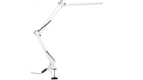 Lampka Biurkowa Kreślarska Stołowa LED 12W CCT USB Ściemnialna COSMI Biała z uchwytem Lumiled