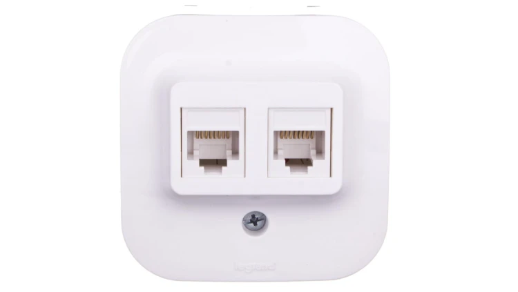 FORIX Gniazdo komputerowe podwójne RJ45 kat.5e UTP białe 782428