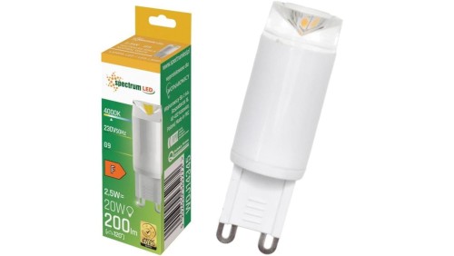 Żarówka ceramiczna LED G9 230V 2,5W 200lm neutralna