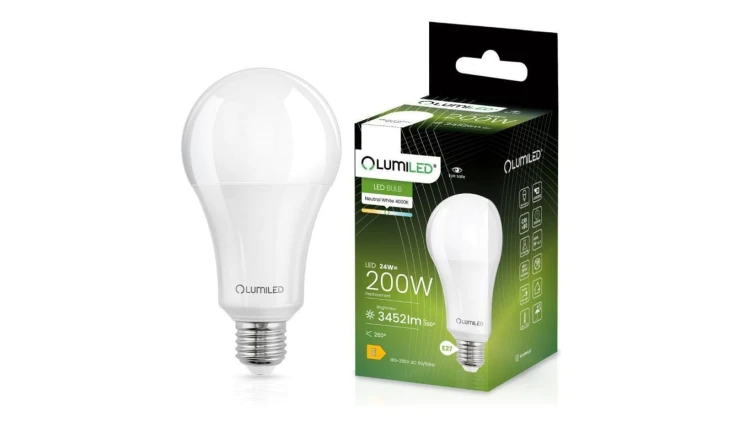 Żarówka LED E27 A80 24W = 200W 3452lm 4000K Neutralna 260 CCD LUMILED