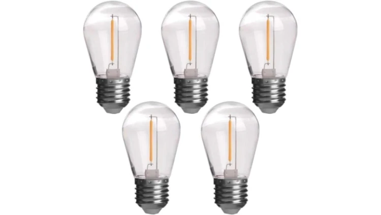Żarówka LED E27 230V 1W 60lm kula biała ciepła 5 sztuk do girland