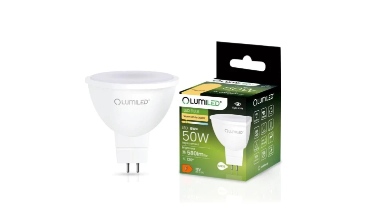 Żarówka LED GU5.3 MR16 6W = 50W 580lm 3000K Ciepła 120 12V AC/DC LUMILED