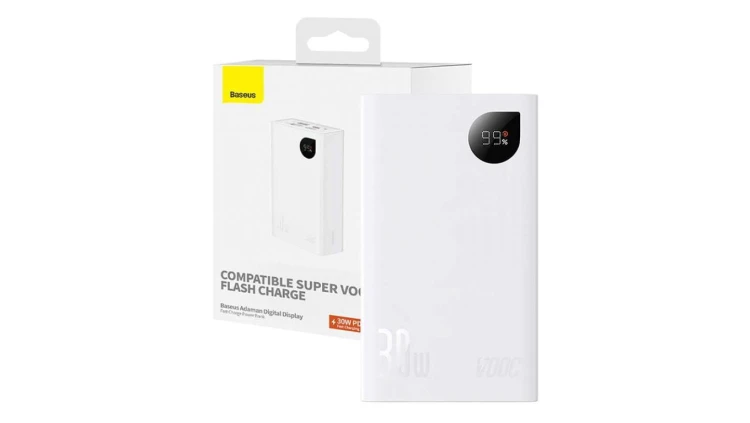 Powerbank Baseus Adaman 2, 20000mAh, 30W, (biały)