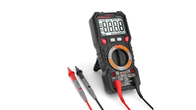 Multimetr cyfrowy z latarką Habotest HT118C, True RMS, NCV, testowanie akumulatorów