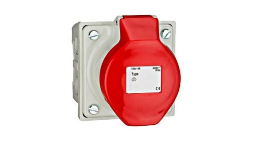 Gniazdo CEE, natablicowe, 5x16A, 400V, IP44