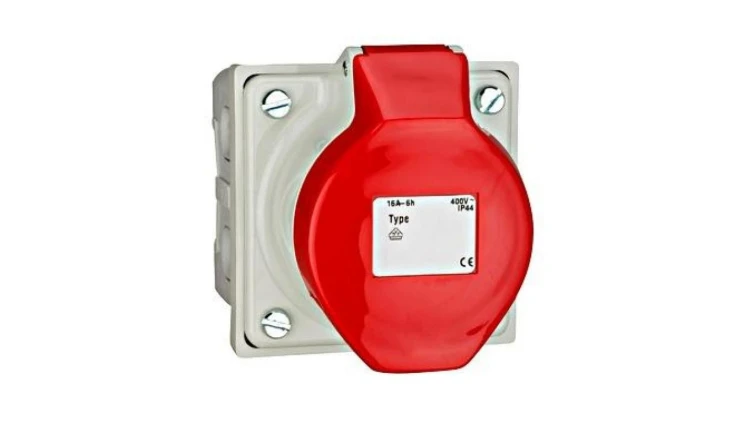 Gniazdo CEE, natablicowe, 5x16A, 400V, IP44