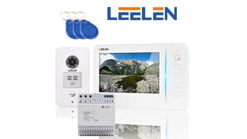 Zestaw wideodomofonowy z monitorem 7cali JB305_N60w / No15pc + zasilacz na szynę DIN + 3xbrelok (z czytnikiem)