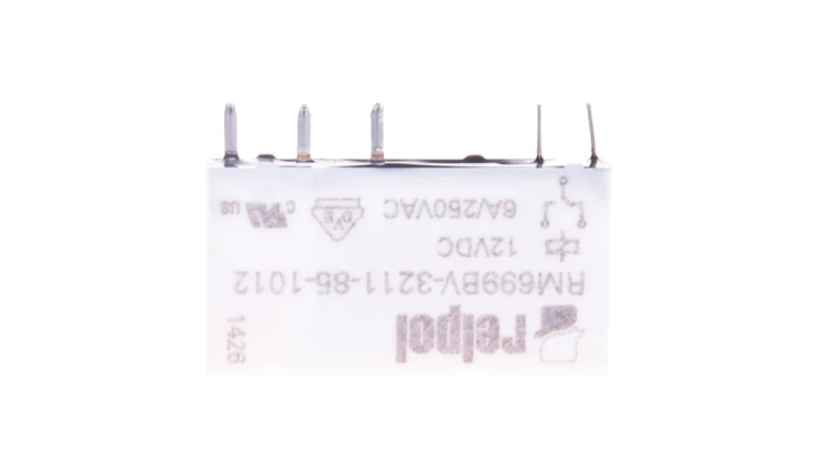 Przekaźnik miniaturowy 1P 6A 12V DC wersja pionowa 2613704 PCB AgSnO2/Au RM699BV-3211-85-1012
