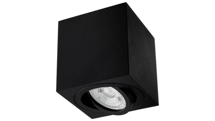 Oprawa Natynkowa HALOGENOWA Ruchoma AMAT-M GU10 LUMILED Kwadratowa Czarna 84mm
