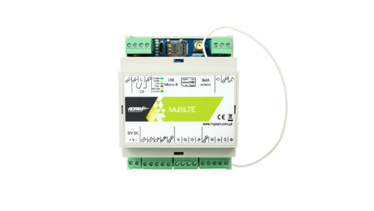Moduł komunikacyjny LTE 4G/2G, 12VDC, 8wejść, 4 wyjścia, 1000 użytkowników, obudowa 4M, MultiLTE-RF-D4M