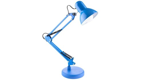 Lampka Biurkowa Kreślarska Stołowa E27 TOBI Niebieska Lumiled + uchwyt na blat