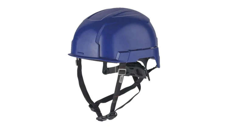 Kask ochronny przemysłowy do pracy na wysokościach niewentylowany, niebieski BOLT™200 MILWAUKEE
