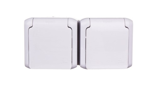 FORIX Gniazdo podwójne z/u 16A IP44 z przesłonami szare 782397