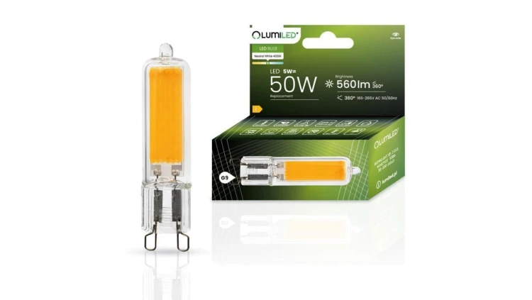 Żarówka LED G9 KAPSUŁKA 5W = 50W 560lm 4000K Neutralna 360 COB LUMILED