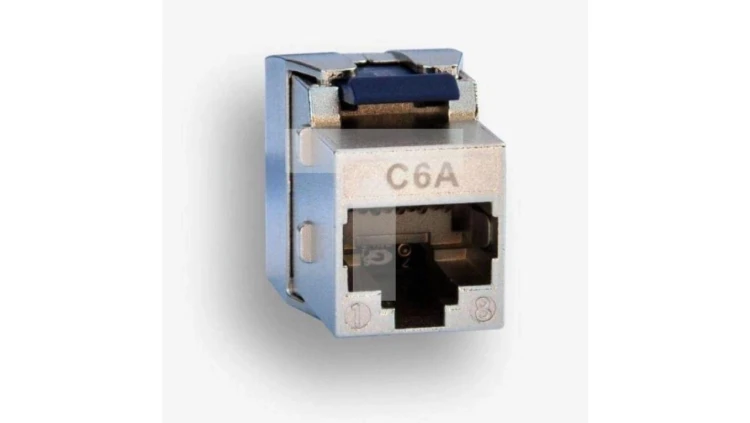 Gniazdo STP RJ 45 kat. 6A keystone niebieskie (beznarzędziowe) slim EM/SQKSS-C6A