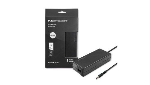 Qoltec Zasilacz do laptopa 40W 12V 3.33A 5.5*2.1 + kabel zasilający