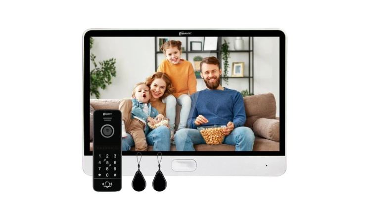 Zestaw wideodomofonowy z monitorem 8cali @Smart M8TW-WIFI_S1BH-NRC biały + breloki