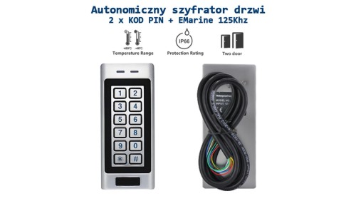Dwukanałowy szyfrator z wbudowanym czytnikiem 125Khz + 2 x KOD PIN s4k