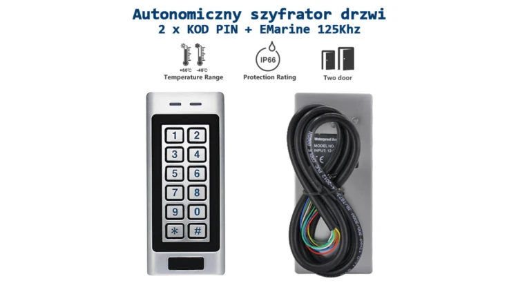 Dwukanałowy szyfrator z wbudowanym czytnikiem 125Khz + 2 x KOD PIN s4k