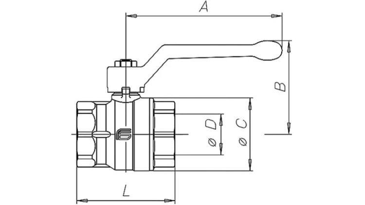 Zawór kulowy G 1 GW, PN25 mosiądz niklowany, PTFE