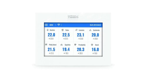 TECH ST-16S WiFi - Regulator pokojowy WiFi do sterowania siłownikami elektrycznymi 16 stref kolor biały