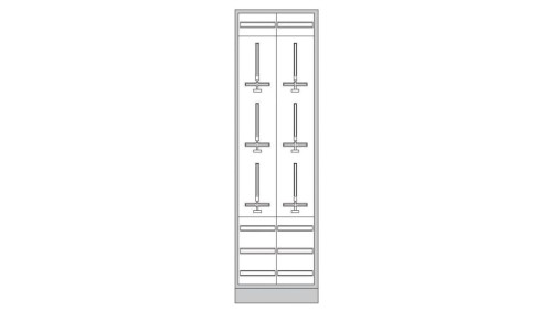 Rozdzielnica stojąca dla 9 liczników kWh IP44 IIkl. 1950x800x205mm univers Z ZQ834S91A