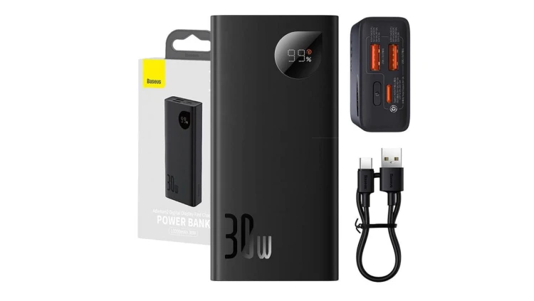 Powerbank Baseus Adaman2 10000mAh, 2xUSB, USB-C, 30W (czarny)