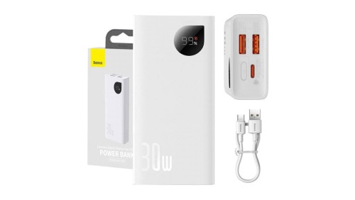 Powerbank Baseus Adaman2 10000mAh, 2xUSB, USB-C, 30W (biały)