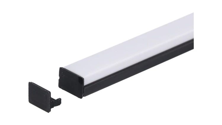 Zaślepka PCV Line Slim Extra czarna z otworem